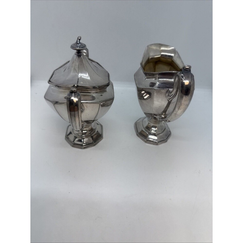 Reed and Barton SilverPlate Creamer and Sugar Bowl #75 - Picture 7 of 10